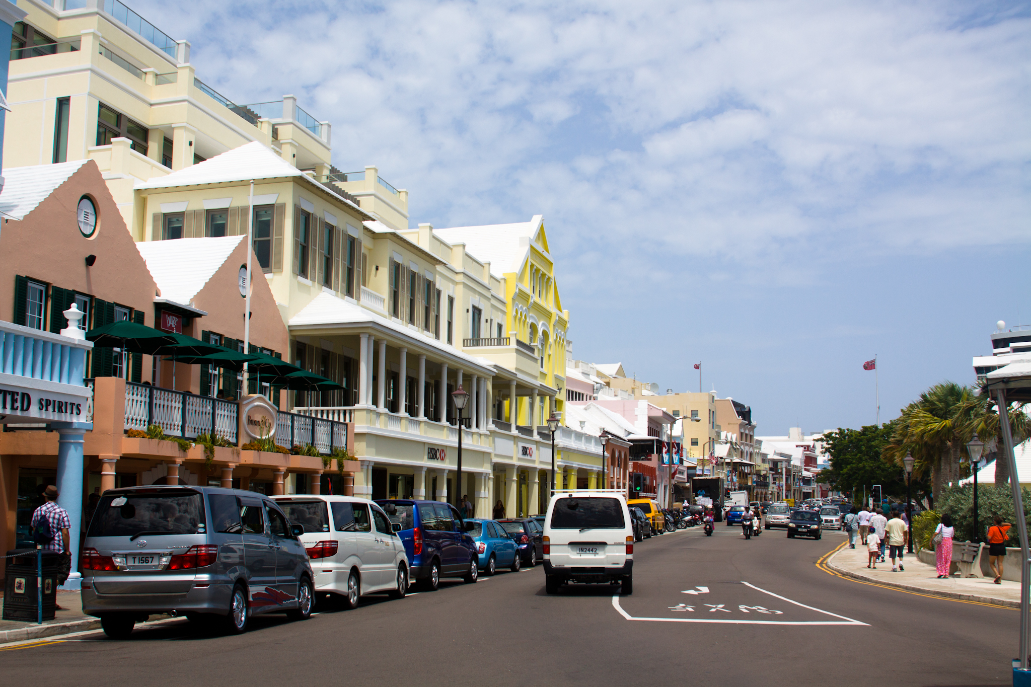 Front Street in Hamilton, Bermuda, a major commercial district in the territory’s capital.