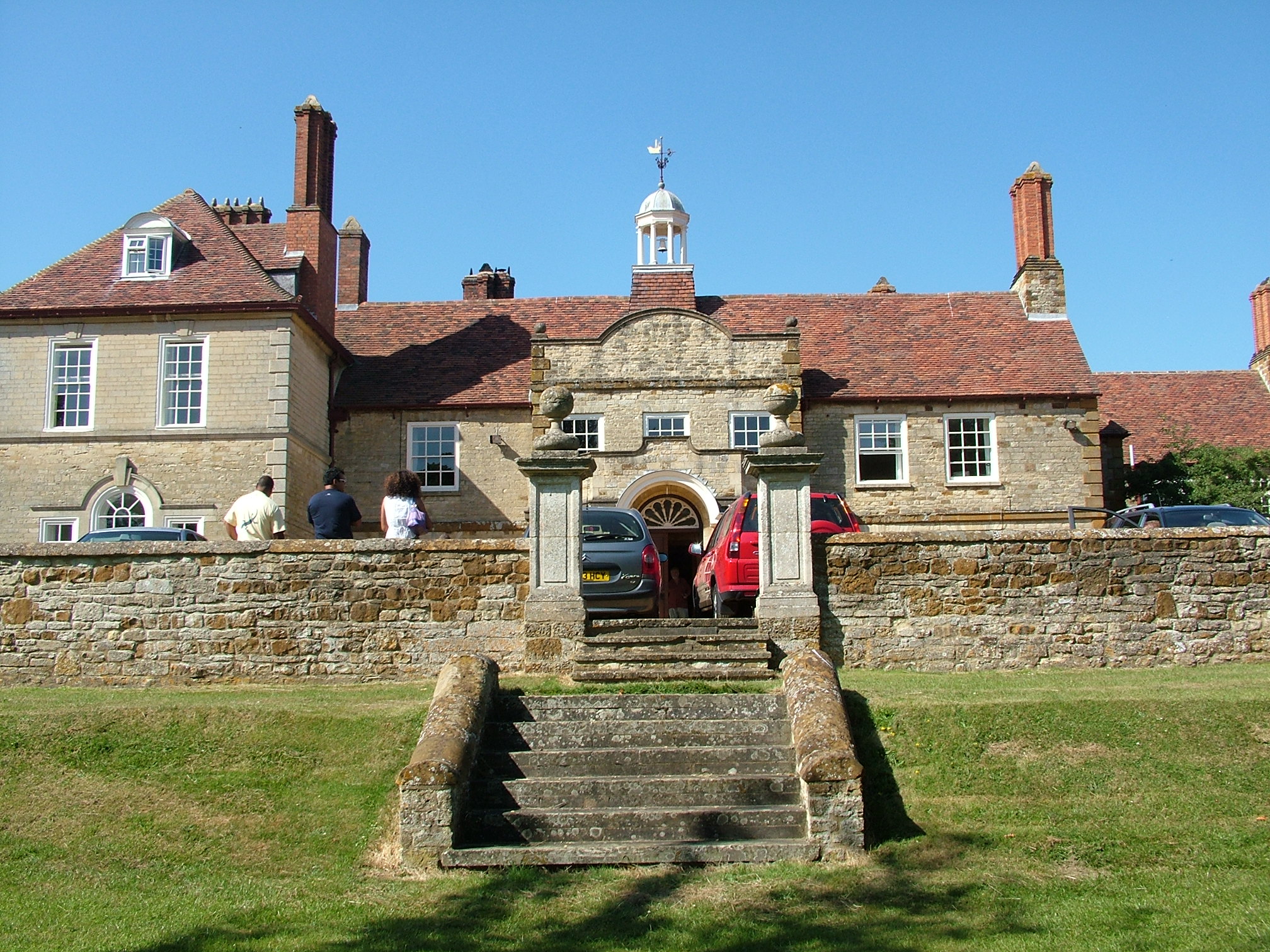 The front entrance of Potterspury Lodge School in Northamptonshire, England, 2004.