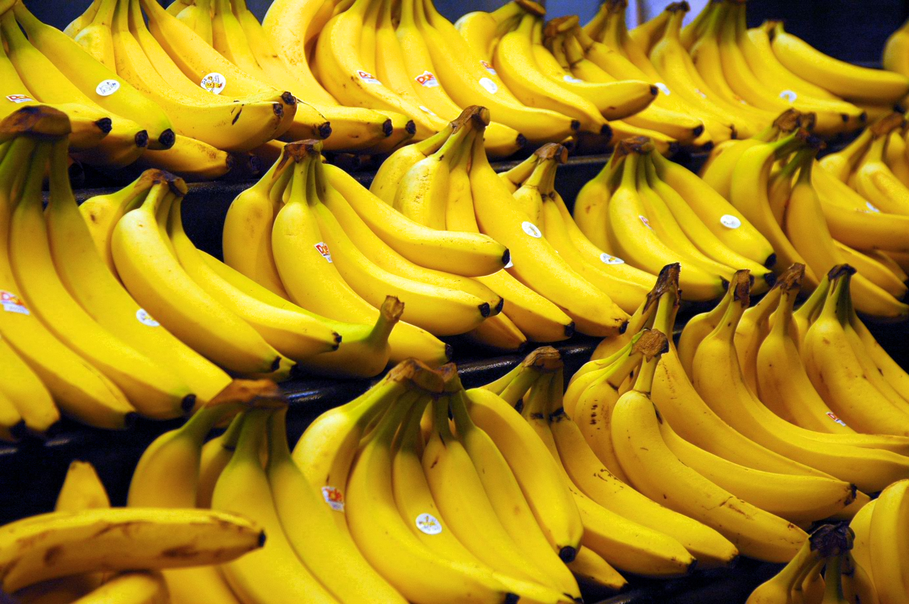 Bananas for sale, the everyday commodity at the centre of the interview's central example.