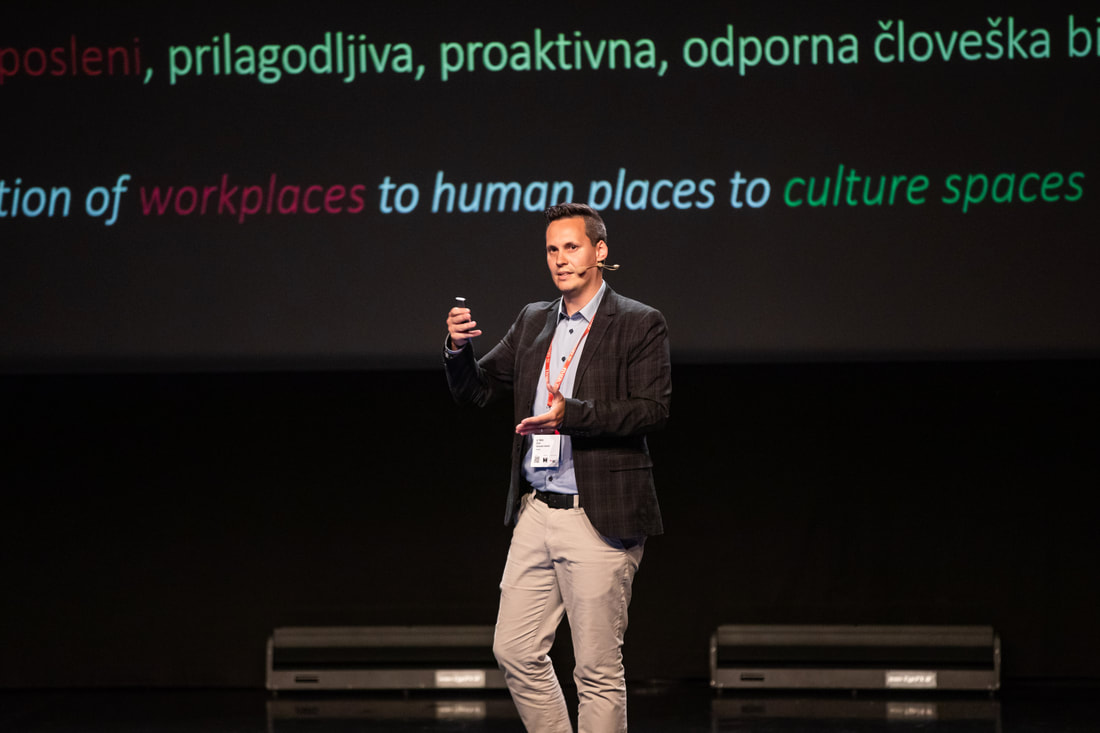 Matej Černe speaks at the Diggit conference in Slovenia about the future of work and technology.