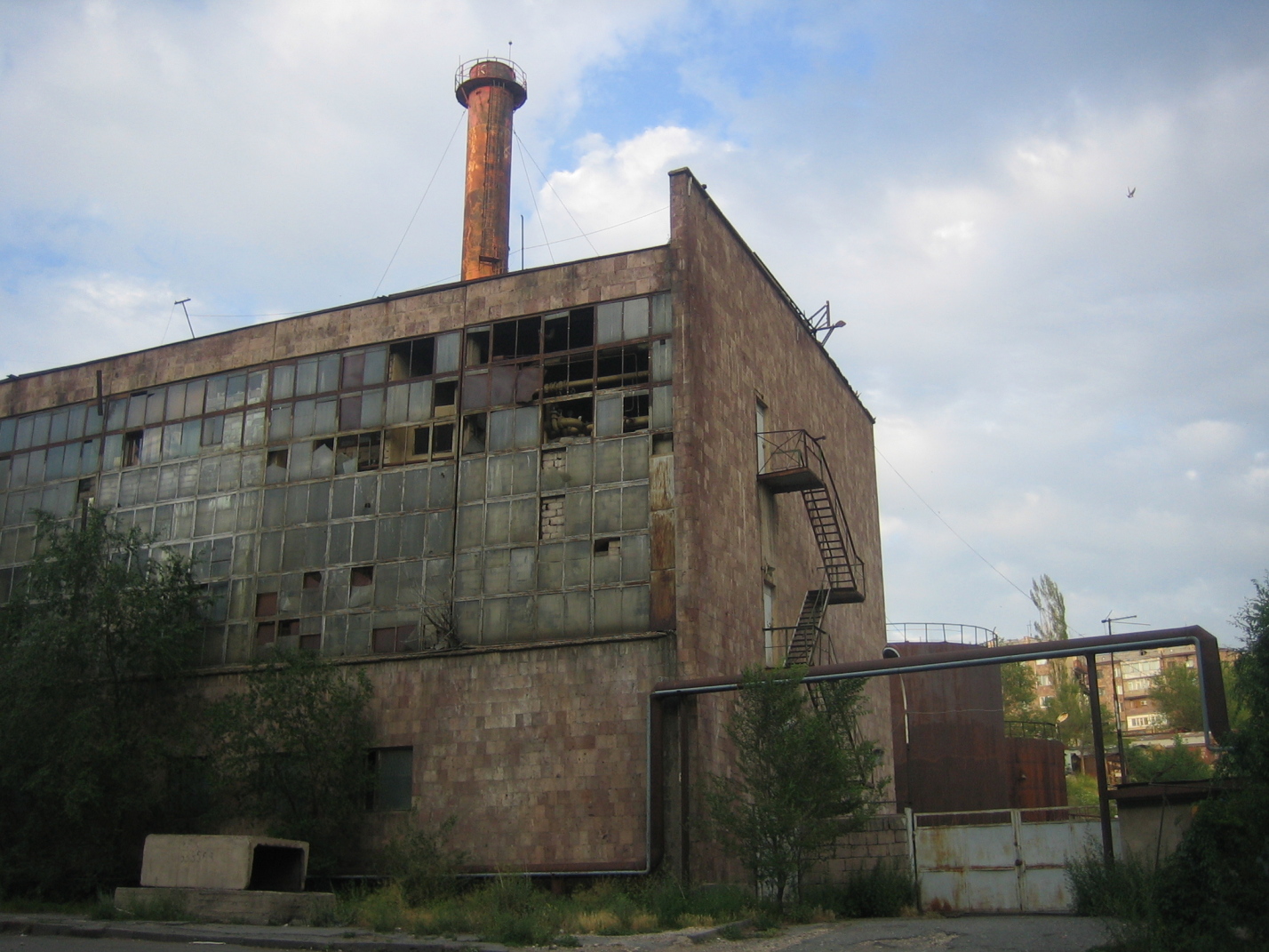 A dilapidated, abandoned Soviet-era factory.